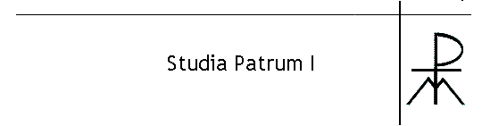 Studia Patrum I